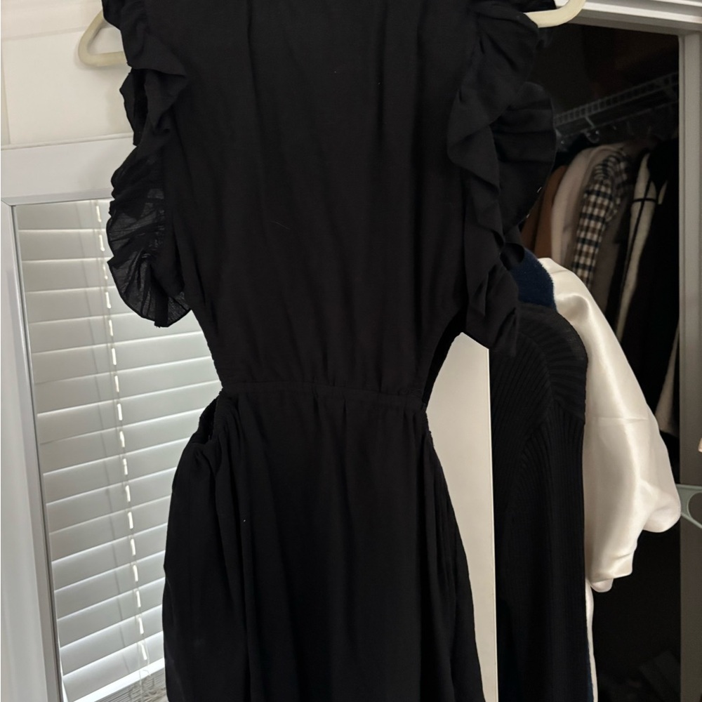 Alia Blue Elegant Black Ruffle Dress